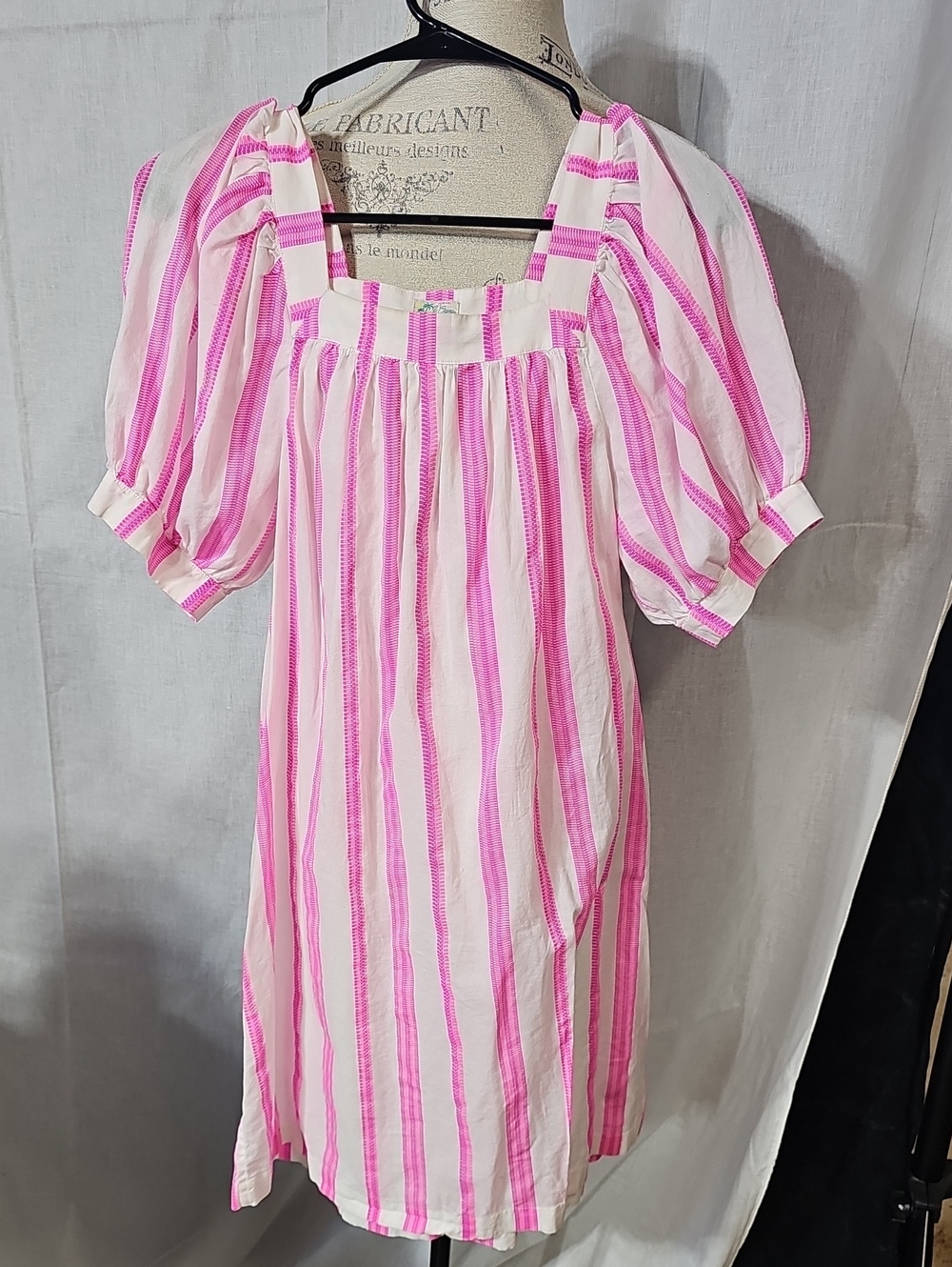 J. Crew Pink and White Striped Mini Dress